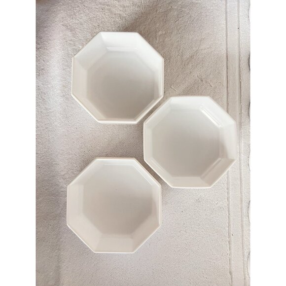 Lot 3 Arcopal France Milk Glass Octagon Bowl French Dinnerware Cereal Salad Wht - Picture 1 of 5